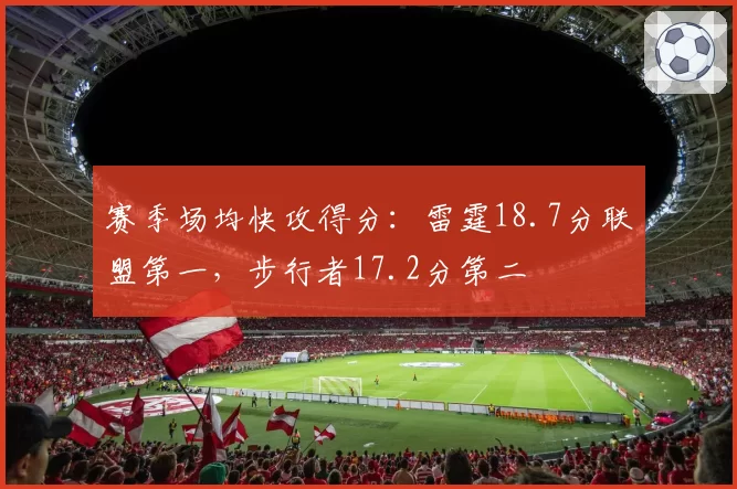 赛季场均快攻得分：雷霆18.7分联盟第一，步行者17.2分第二